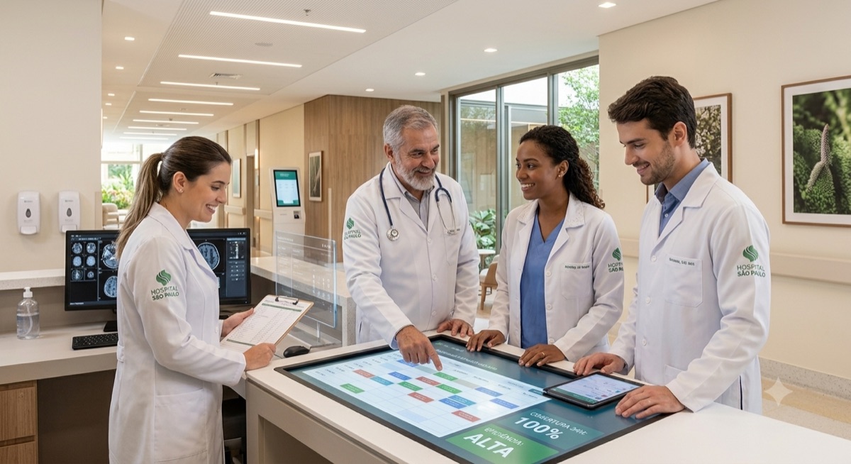 Médicos da equipe MediCare analisando escala